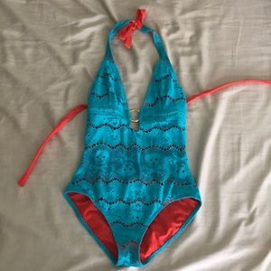 Blue Skull Patterned One Piece